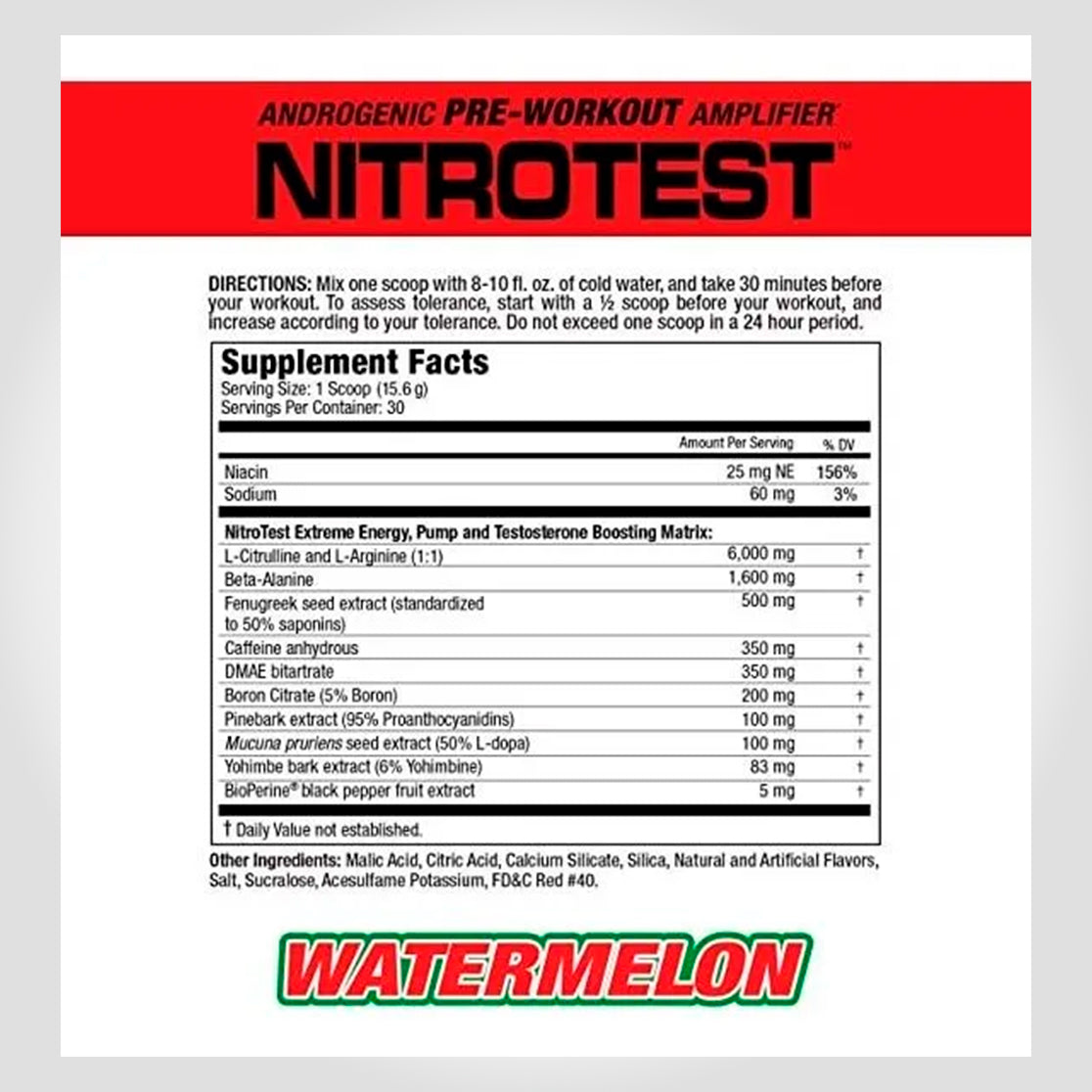 1LB NITROTEST - MuscleMeds - pre entreno - Rocket Pop - 30 Serv