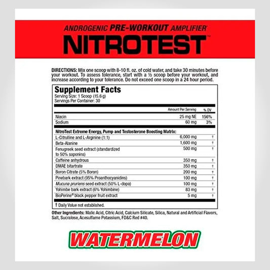 1LB NITROTEST - MuscleMeds - pre entreno - Rocket Pop - 30 Serv