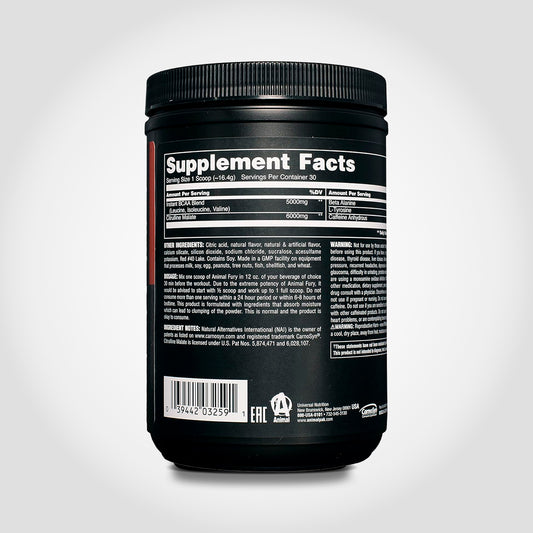 1 LB Pre Workout Fury - Animal - 30 Serv - Sandia