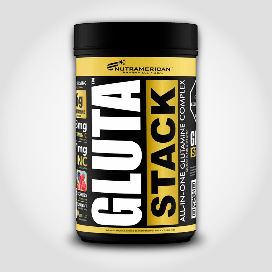1 LB GLUTA STACK - NUTRAMERICAN - Frutos rojos